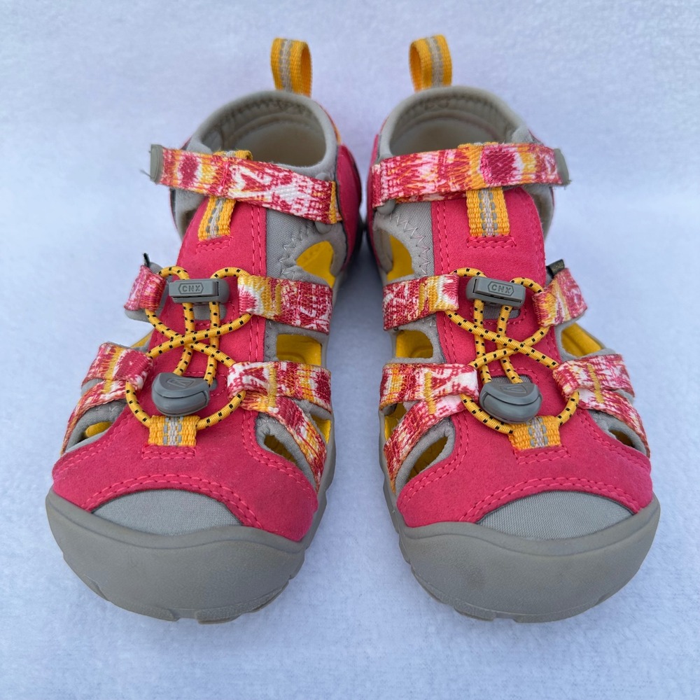 Keen Seacamp II CNX Sandals Kids Size 13 Pink Yellow Tie Dye Sport Water Shoes - Picture 2 of 12